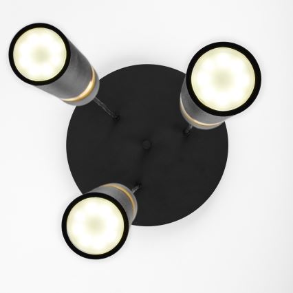 Jupiter 2013 - Kattokruunu johdossa ALAS 3xGU10/10W/230V musta/kulta