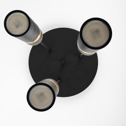 Jupiter 2013 - Kattokruunu johdossa ALAS 3xGU10/10W/230V musta/kulta