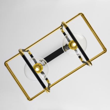 Jupiter 2029 - Kattokruunu johdossa FIORI 2xG9/10W/230V musta/kulta/läpinäkyvä