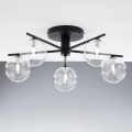 Jupiter 2046 - Kiinteä kattokruunu PRATO 5xG9/10W/230V musta/läpinäkyvä