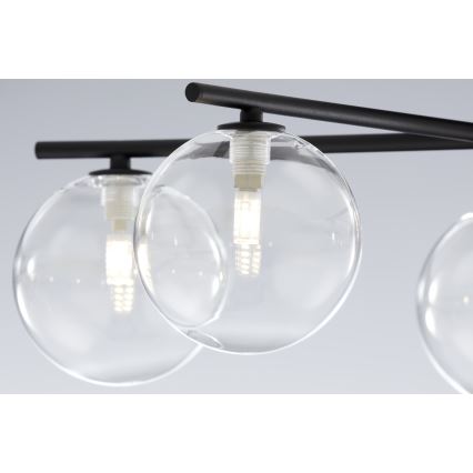 Jupiter 2046 - Kiinteä kattokruunu PRATO 5xG9/10W/230V musta/läpinäkyvä