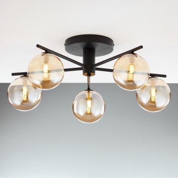 Jupiter 2047 - Kiinteä kattokruunu PRATO 5xG9/10W/230V musta/beige