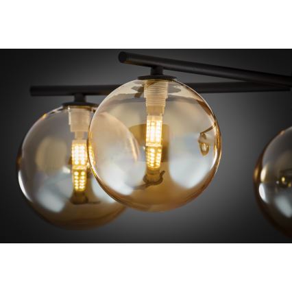 Jupiter 2047 - Kiinteä kattokruunu PRATO 5xG9/10W/230V musta/beige