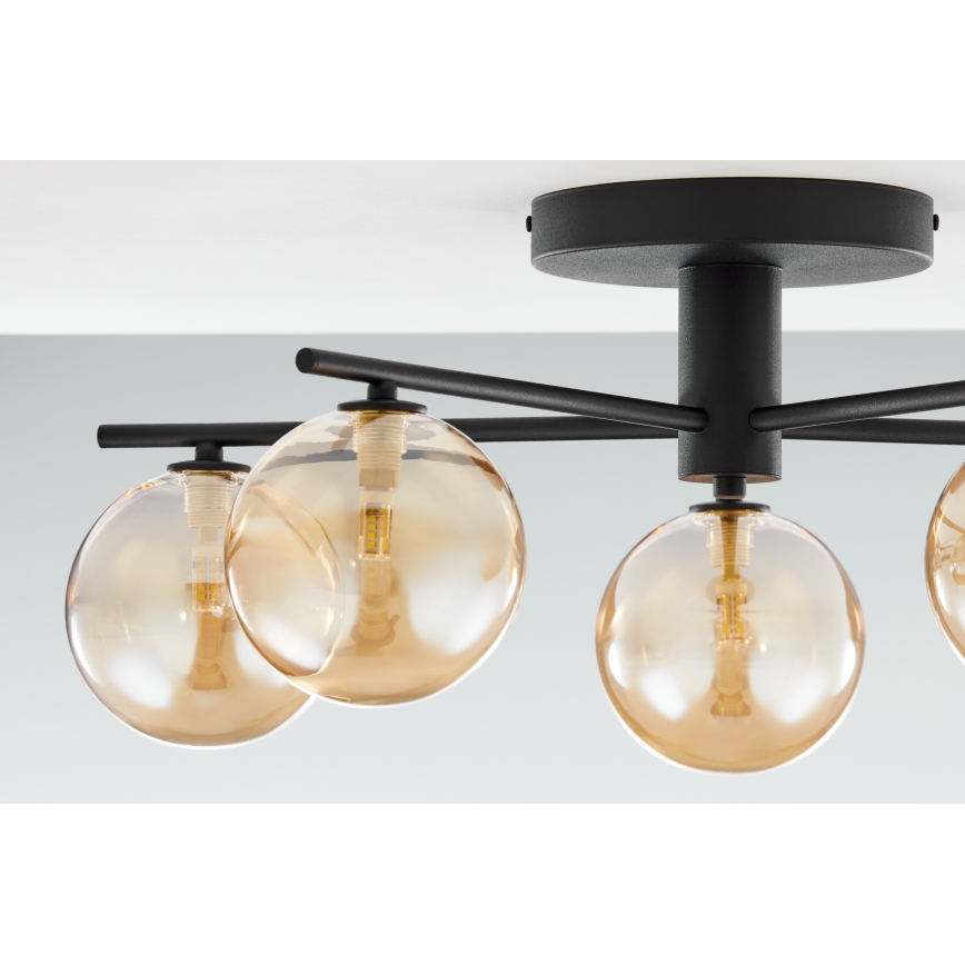 Jupiter 2047 - Kiinteä kattokruunu PRATO 5xG9/10W/230V musta/beige