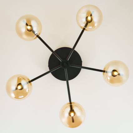 Jupiter 2047 - Kiinteä kattokruunu PRATO 5xG9/10W/230V musta/beige