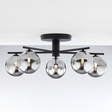 Jupiter 2048 - Pintakiinnitteinen kattovalaisin PRATO 5xG9/14W/230V musta/savunharmaa