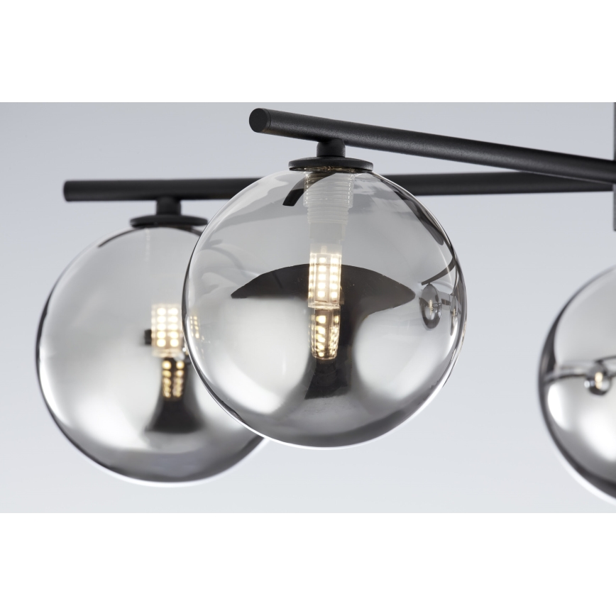 Jupiter 2048 - Pintakiinnitteinen kattovalaisin PRATO 5xG9/14W/230V musta/savunharmaa