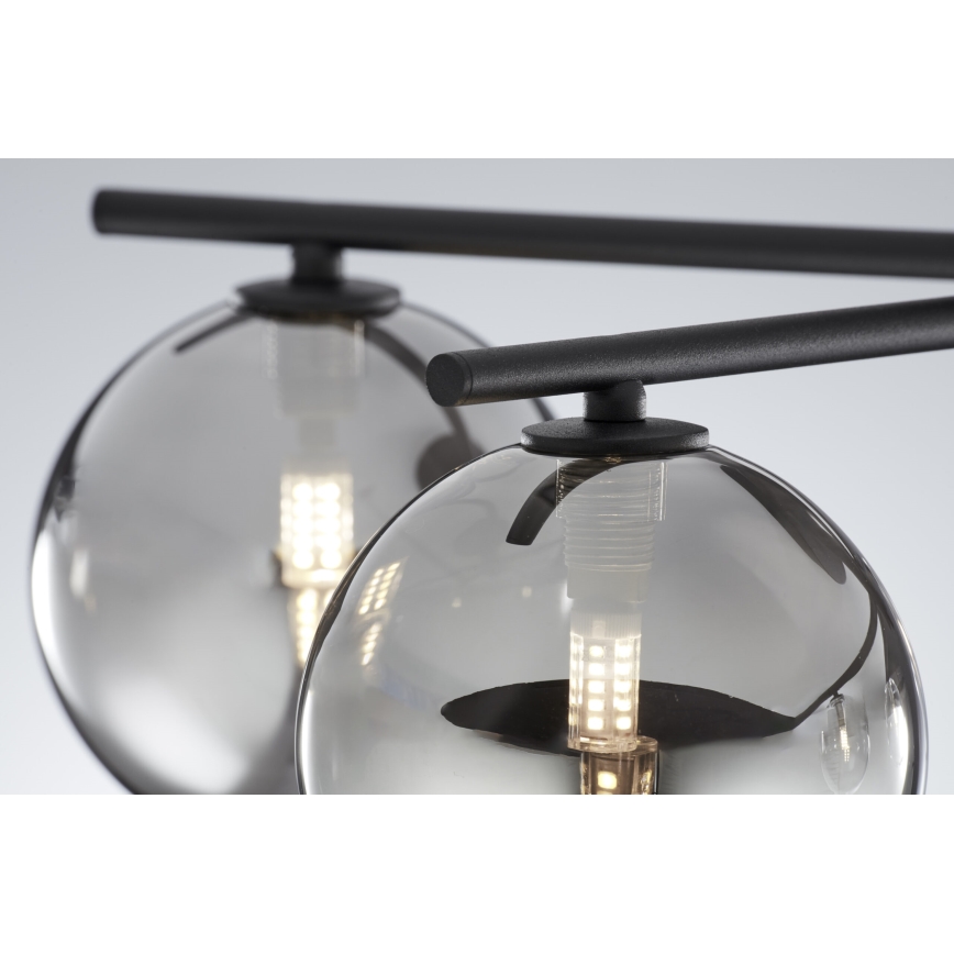 Jupiter 2048 - Pintakiinnitteinen kattovalaisin PRATO 5xG9/14W/230V musta/savunharmaa