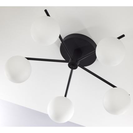 Jupiter 2049 - Pintakiinnitteinen kattovalaisin PRATO 5xG9/14W/230V musta/valkoinen