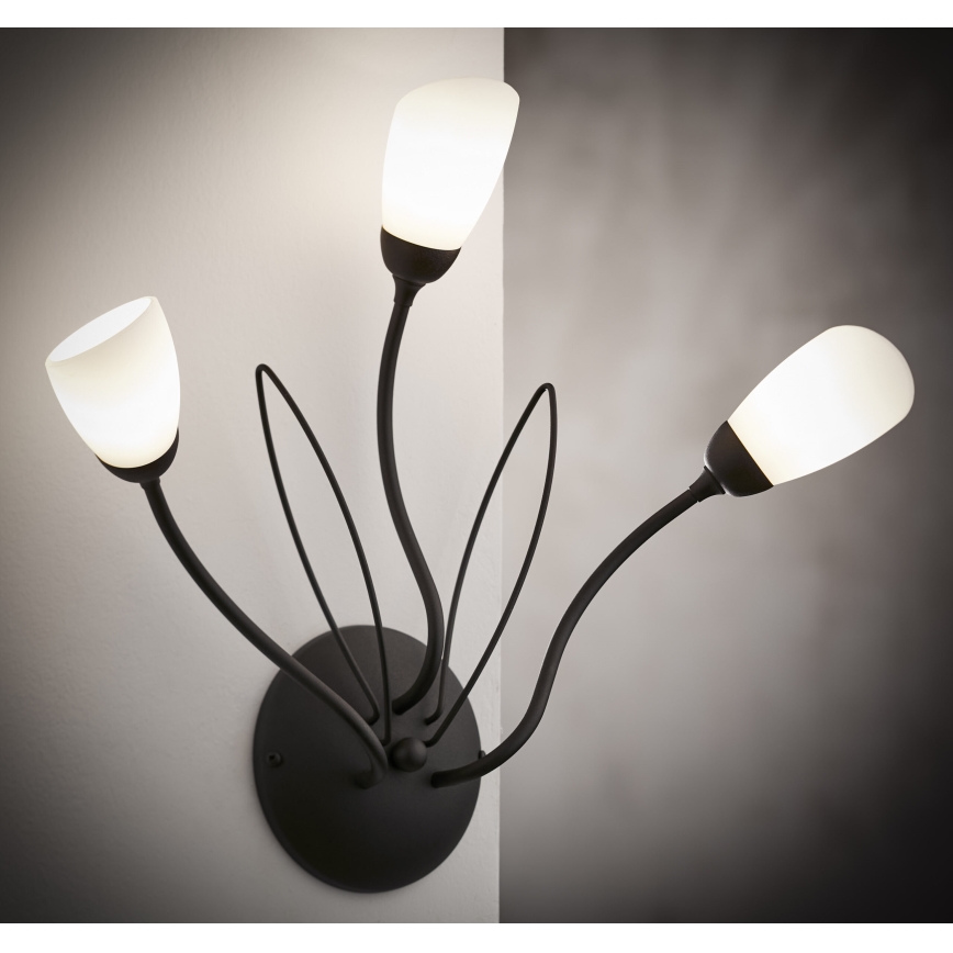 Jupiter 2059 - Seinävalaisin GLORIOSA 3xG9/14W/230V musta