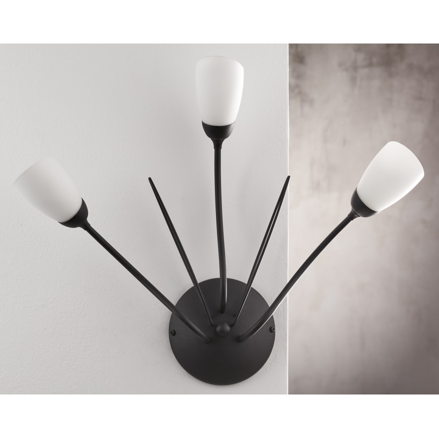 Jupiter 2059 - Seinävalaisin GLORIOSA 3xG9/14W/230V musta