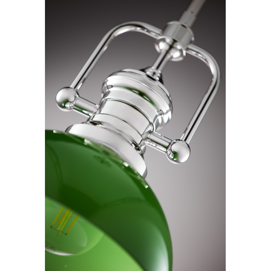 Jupiter 2071 - PLATINO varrellinen kattovalaisin 1xE27/15W/230V vihreä/kiiltävä kromi