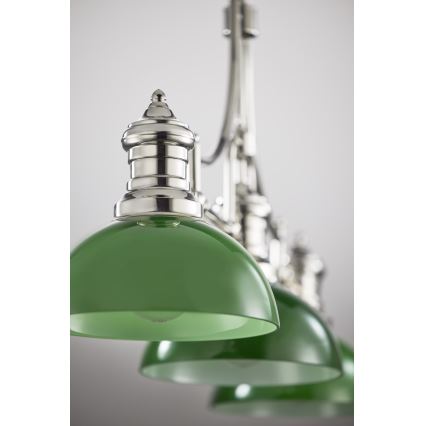 Jupiter 2072 - PLATINO kattovalaisin varrella, 3xE27/15W/230V, vihreä/kiiltävä kromi