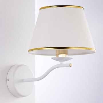 Jupiter 2086 - Seinävalaisin SAMBA 1xE27/15W/230V valkoinen/kultainen