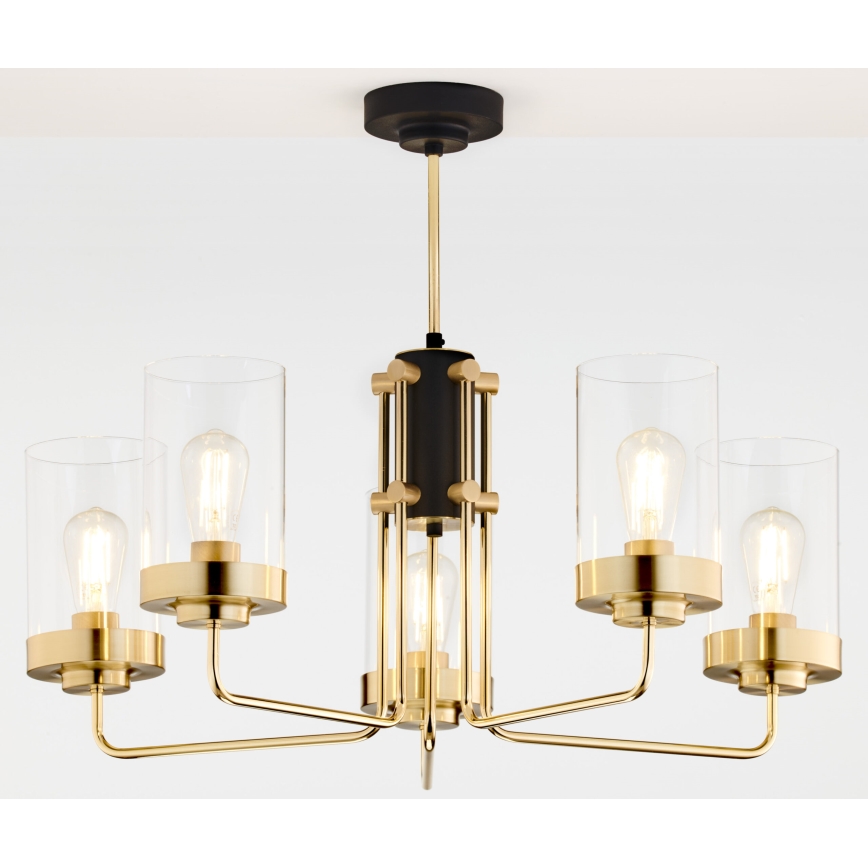 Jupiter 2088 - Varrellinen kattovalaisin RAMIREZ 5xE27/15W/230V kullanvärinen/musta