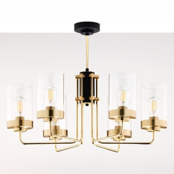 Jupiter 2089 - Kattokruunu tangolla RAMIREZ 6xE27/15W/230V kulta/musta