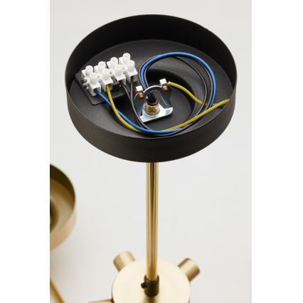 Jupiter 2089 - Kattokruunu tangolla RAMIREZ 6xE27/15W/230V kulta/musta