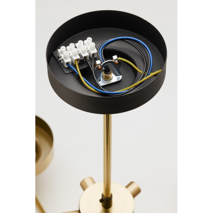 Jupiter 2089 - Kattokruunu tangolla RAMIREZ 6xE27/15W/230V kulta/musta