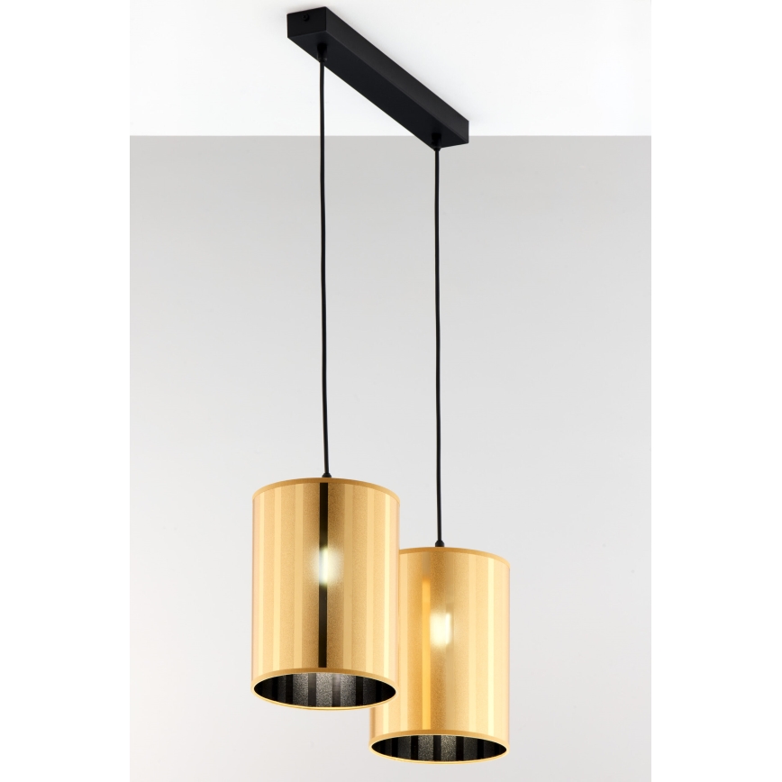 Jupiter 2091 - CORTINA-riippuvalaisin johdolla 2xE27/15W/230V kultainen/musta