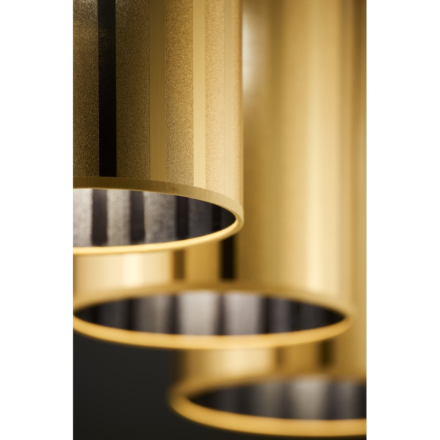 Jupiter 2092 - CORTINA riippuvalaisin kaapelikiinnityksellä 3xE27/15W/230V kulta/musta