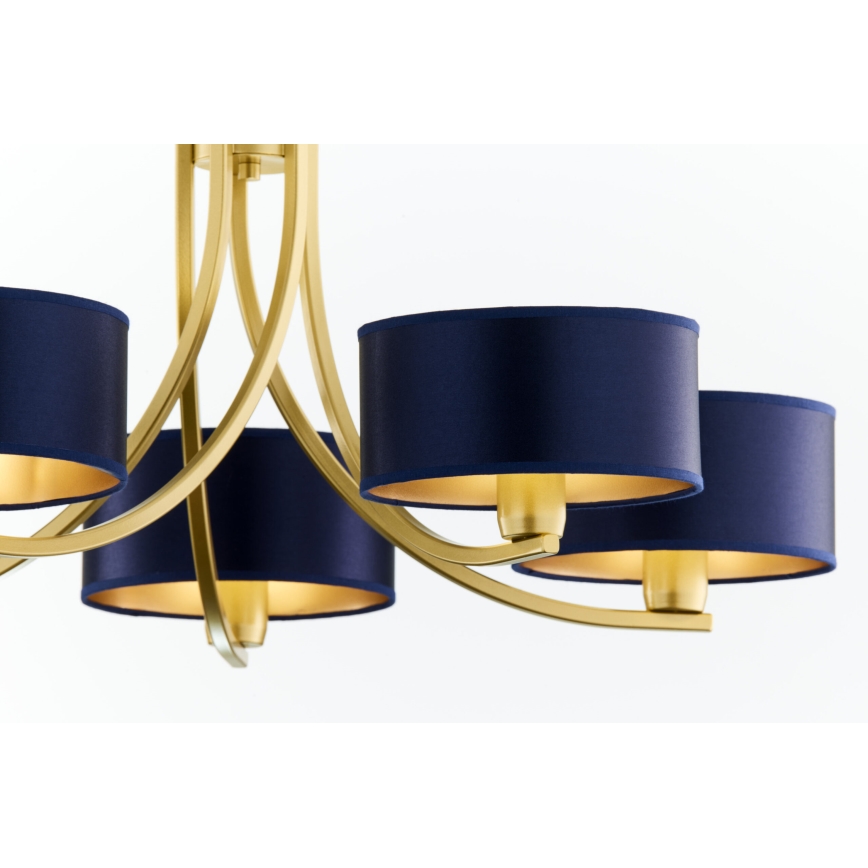 Jupiter 2094 - ARTHUR riippuvalaisin ketjulla 5xE27/15W/230V sininen/kultainen