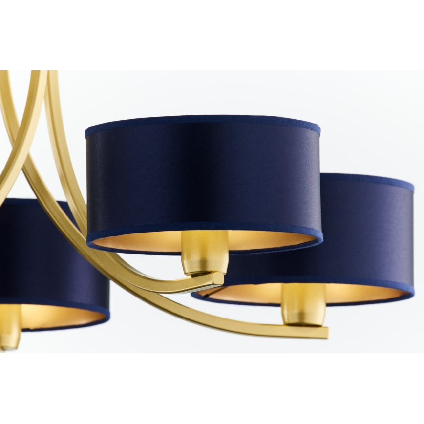 Jupiter 2094 - ARTHUR riippuvalaisin ketjulla 5xE27/15W/230V sininen/kultainen