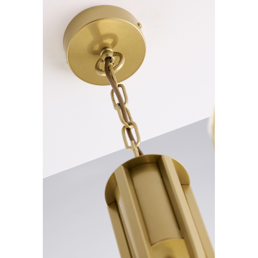 Jupiter 2096 - Riippuvalaisin ketjulla ARTHUR 3xE27/15W/230V valkoinen/kultainen/marmorikuvio