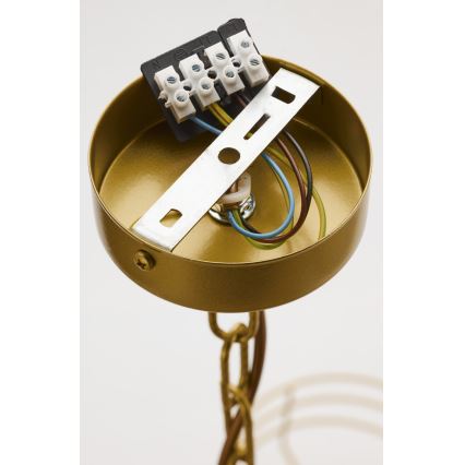 Jupiter 2098 - Riippuvalaisin ketjulla ARTHUR 6xE27/15W/230V valkoinen/kultainen/marmorikoriste