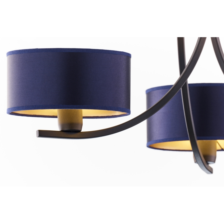 Jupiter 2099 - Ketjulla roikkuva kattokruunu ARTHUR 3xE27/15W/230V sininen/musta