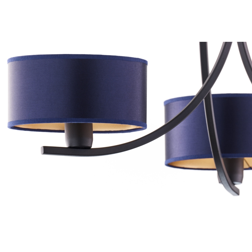 Jupiter 2099 - Ketjulla roikkuva kattokruunu ARTHUR 3xE27/15W/230V sininen/musta