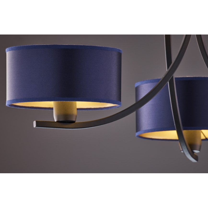 Jupiter 2099 - Ketjulla roikkuva kattokruunu ARTHUR 3xE27/15W/230V sininen/musta