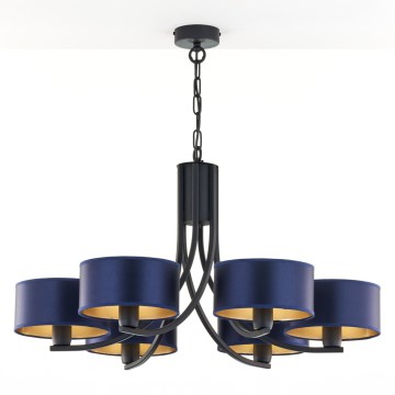 Jupiter 2102 - ARTHUR-riippuvalaisin ketjulla 6xE27/15W/230V sininen/musta