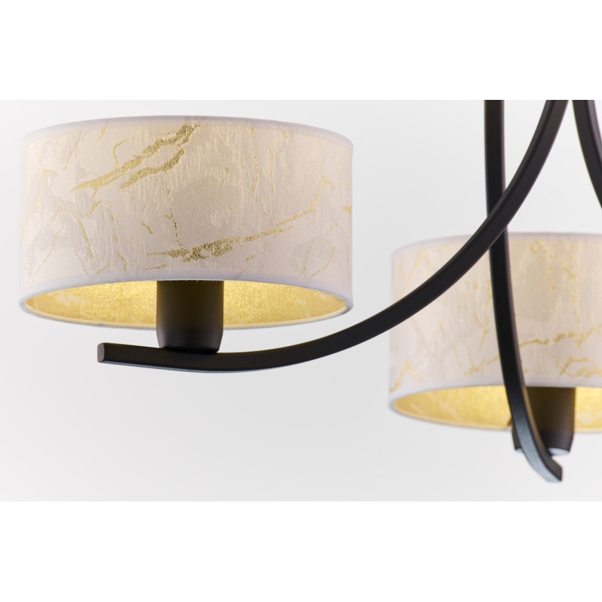 Jupiter 2103 - Riippuvalaisin ketjulla ARTHUR 3xE27/15W/230V valkoinen/musta/marmorikuvio