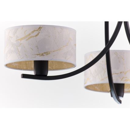 Jupiter 2103 - Riippuvalaisin ketjulla ARTHUR 3xE27/15W/230V valkoinen/musta/marmorikuvio