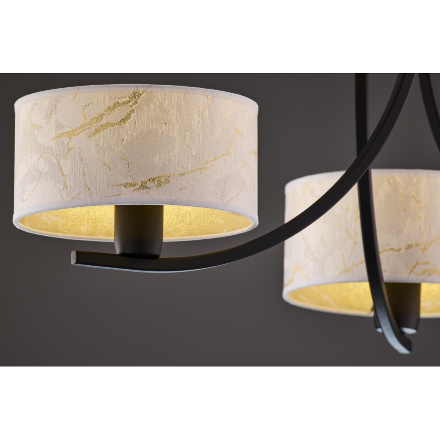 Jupiter 2103 - Riippuvalaisin ketjulla ARTHUR 3xE27/15W/230V valkoinen/musta/marmorikuvio