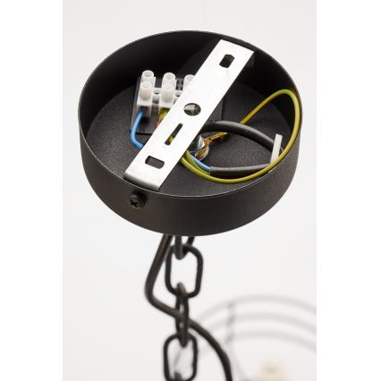 Jupiter 2104 - Riippuvalaisin ketjulla ARTHUR 5xE27/15W/230V valkoinen/musta/marmorikoriste