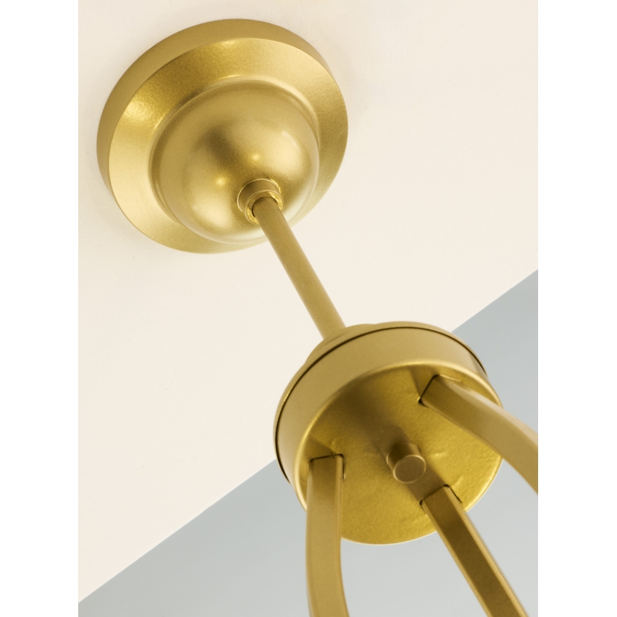 Jupiter 2109 - Riippuvalaisin tangolla KASZMIR 3xE27/15W/230V valkoinen/kultainen/marmorikuviointi