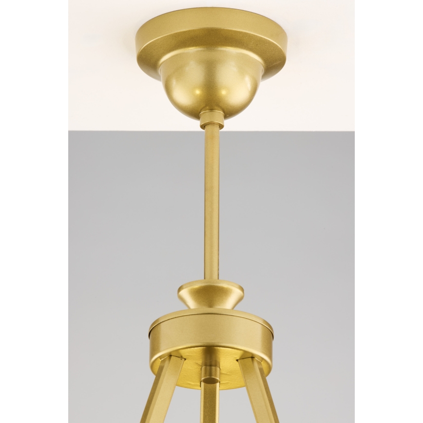 Jupiter 2109 - Riippuvalaisin tangolla KASZMIR 3xE27/15W/230V valkoinen/kultainen/marmorikuviointi