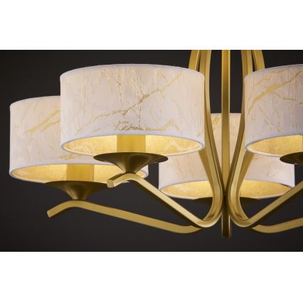 Jupiter 2110 - KASZMIR 5xE27/15W/230V varrella oleva kattokruunu valkoinen/kulta/marmorikuvio