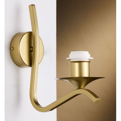 Jupiter 2111 - Seinävalaisin KASZMIR 1xE27/15W/230V valkoinen/kullanvärinen/marmorikuosi