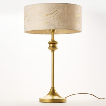Jupiter 2112 - Pöytälamppu KASZMIR 1xE27/15W/230V valkoinen/kultainen/marmorikuosi