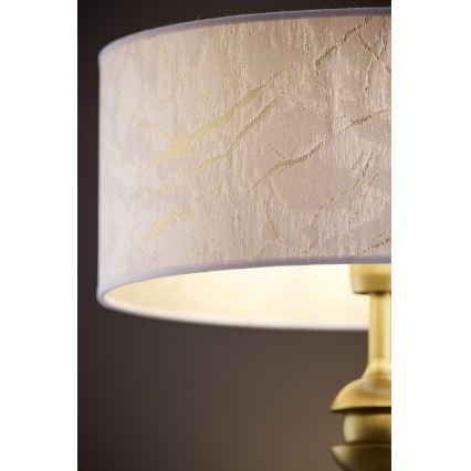 Jupiter 2112 - Pöytälamppu KASZMIR 1xE27/15W/230V valkoinen/kultainen/marmorikuosi