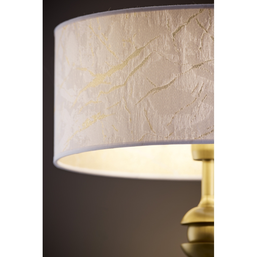 Jupiter 2112 - Pöytälamppu KASZMIR 1xE27/15W/230V valkoinen/kultainen/marmorikuosi