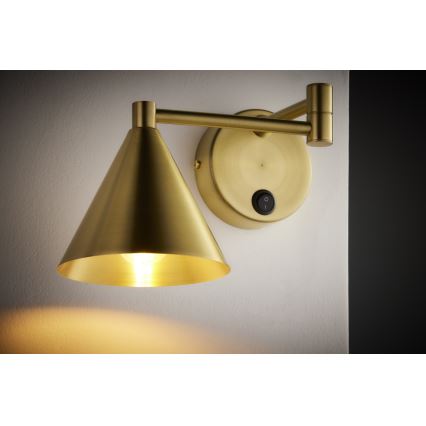 Jupiter 2177 - Seinävalaisin MIRO 1xE27/15W/230V kullanvärinen