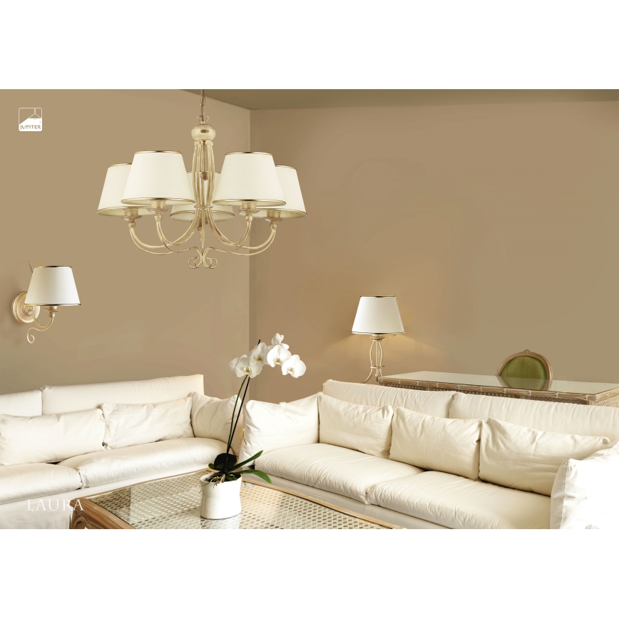 Jupiter 515 - LA-5-E - Riippukattokruunu ketjulla LAURA 5xE27/60W/230V