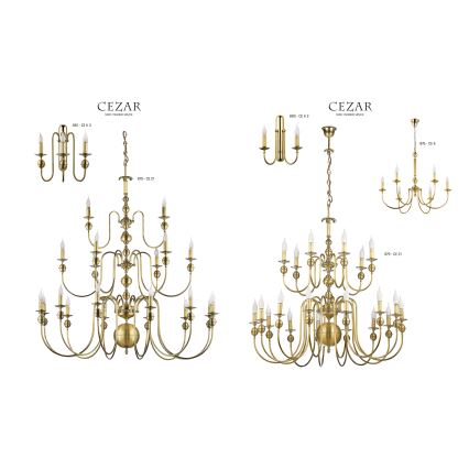 Jupiter 879 CE 21 - Riippukattokruunu CEZAR II 21xE14/40W/230V Messinkimatta