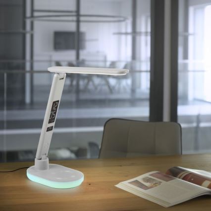 JUST LIGHT. 11018-16 - LED RGBW himmennettävä kosketuksella ohjattava pöytälamppu langattomalla latauksella TINA LED/4W/230V valkoinen