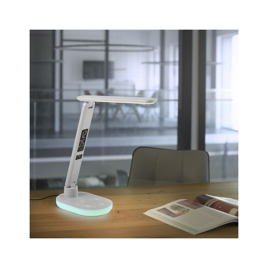 JUST LIGHT. 11018-16 - LED RGBW himmennettävä kosketuksella ohjattava pöytälamppu langattomalla latauksella TINA LED/4W/230V valkoinen