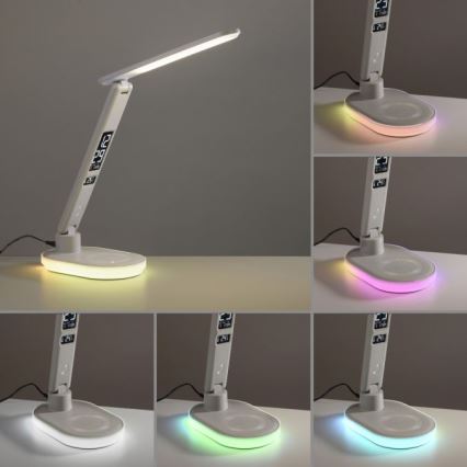 JUST LIGHT. 11018-16 - LED RGBW himmennettävä kosketuksella ohjattava pöytälamppu langattomalla latauksella TINA LED/4W/230V valkoinen