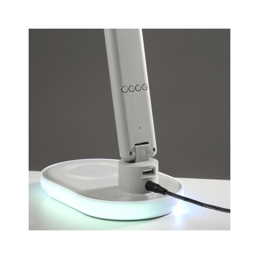 JUST LIGHT. 11018-16 - LED RGBW himmennettävä kosketuksella ohjattava pöytälamppu langattomalla latauksella TINA LED/4W/230V valkoinen